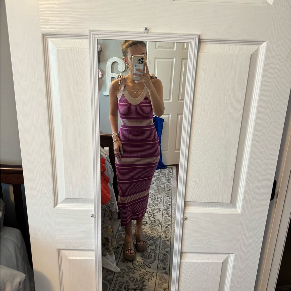 Striped Purple Maxi Dress
